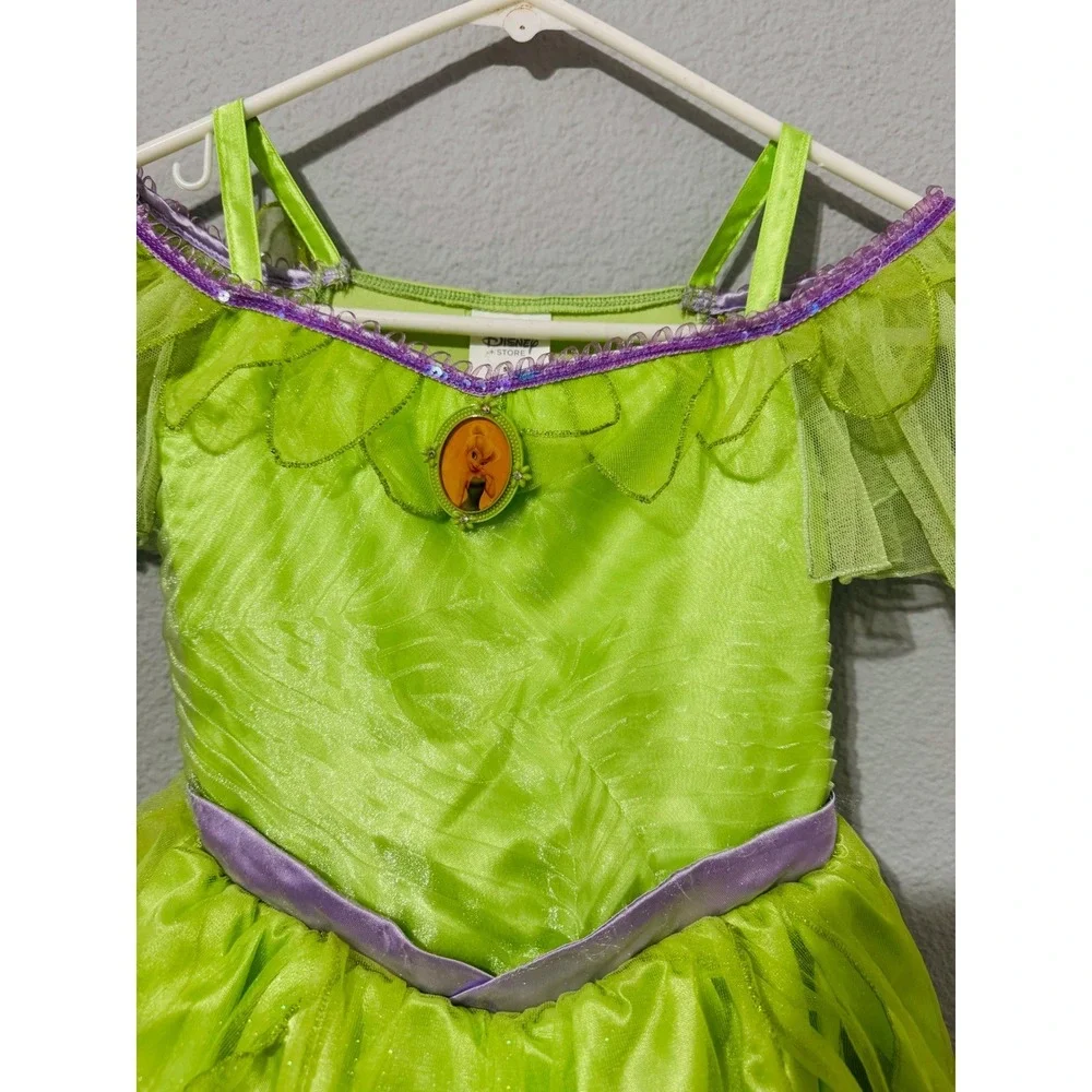 DisneyTinker Bell Costume Dress Girls 5/6 Green‎ Purple Fairy Halloween Birthday